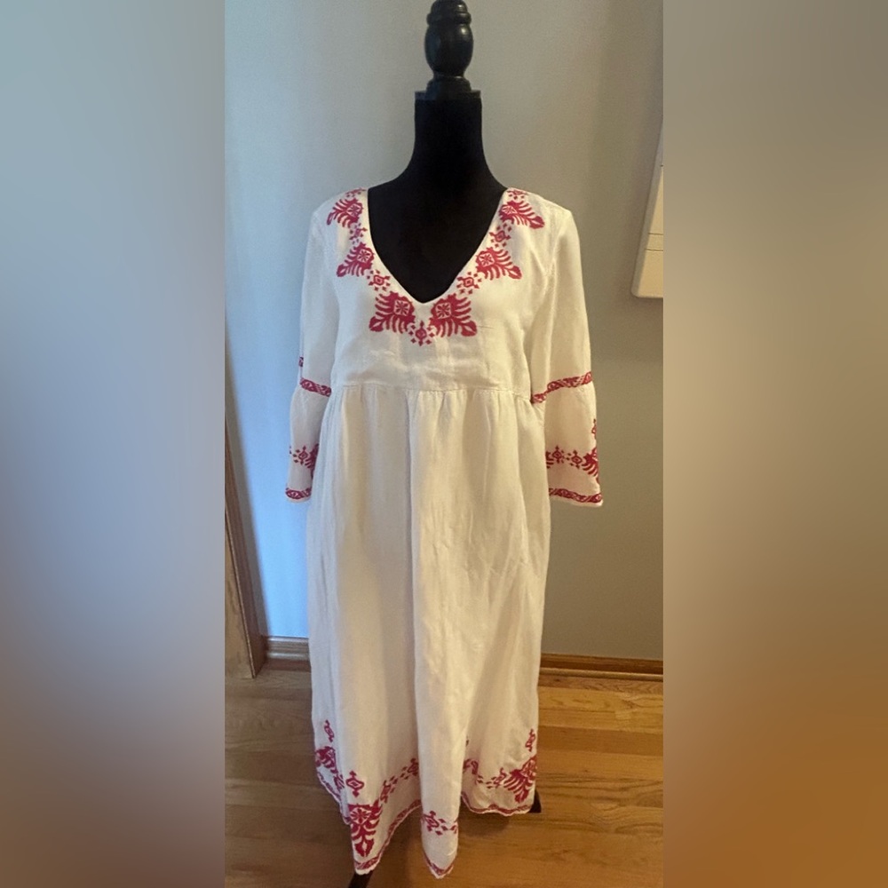St Lucia embroidered dress